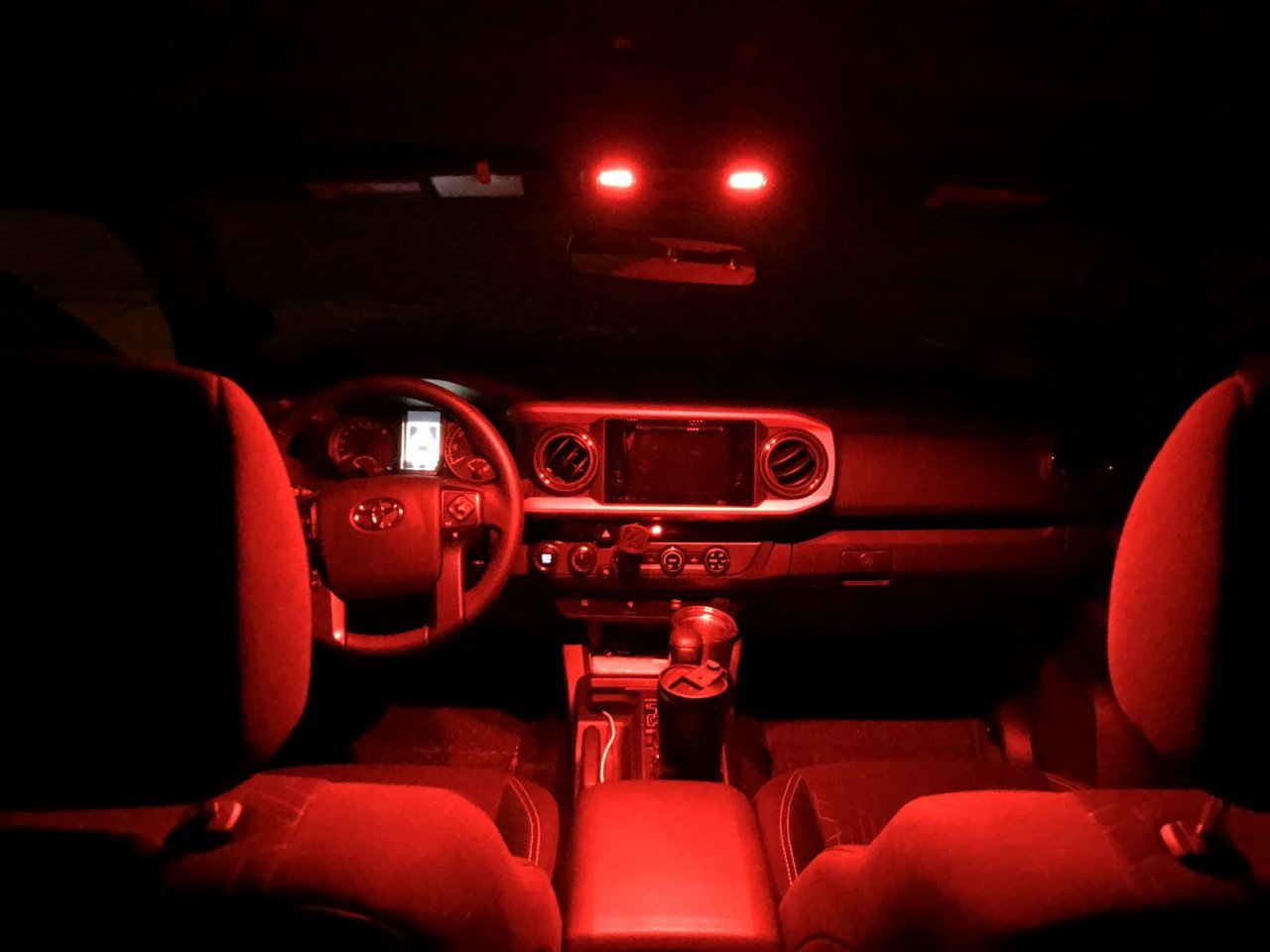 Red interior deals lights car