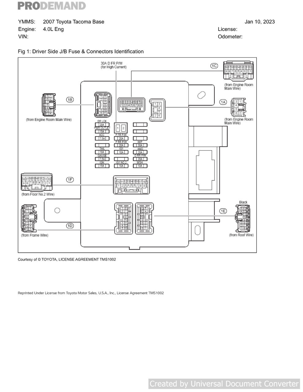 1GRFE fusebox diagram World