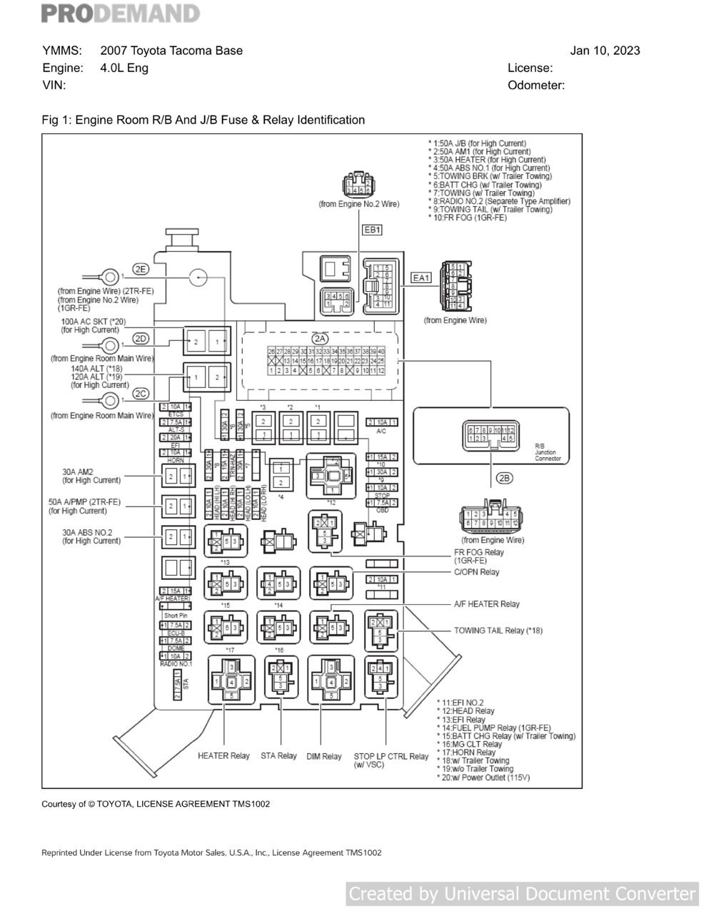 1GRFE fusebox diagram World