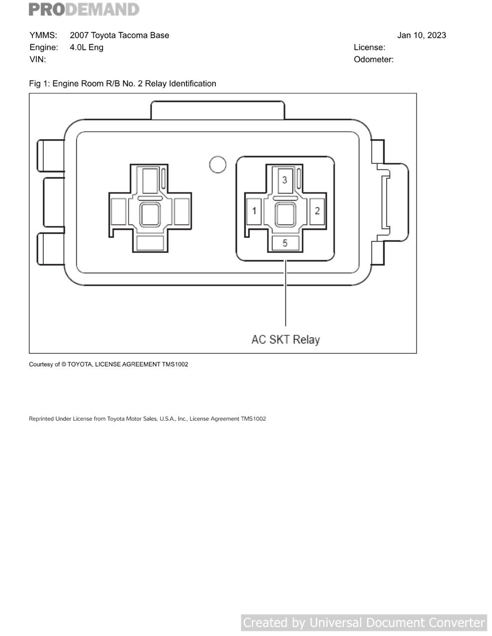 1GR-FE fusebox diagram | Tacoma World