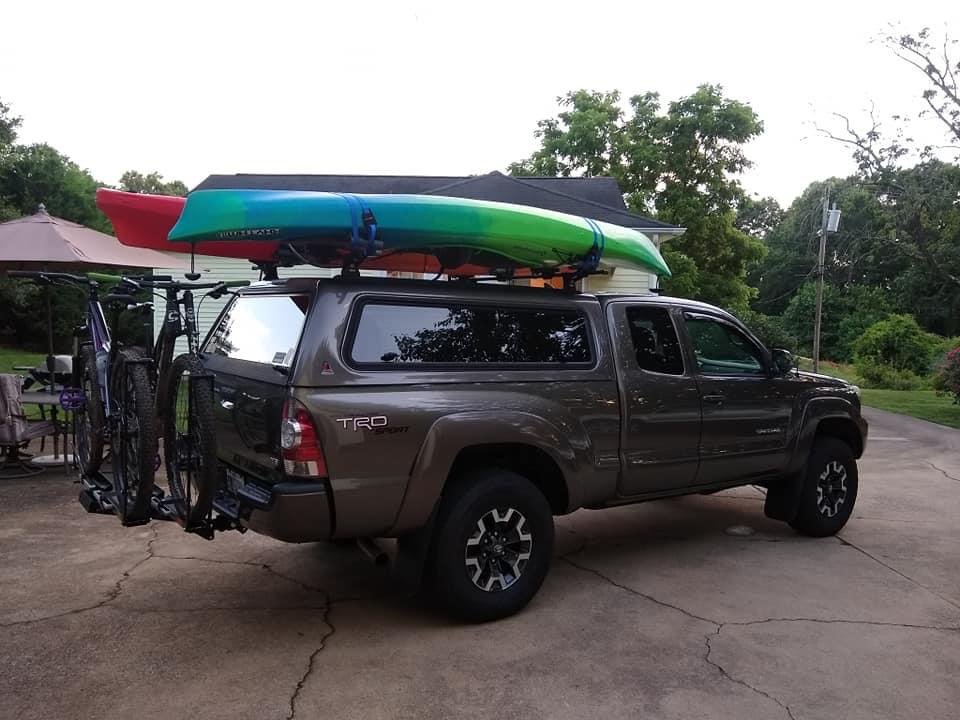 Kayak carrier for 2009 Toyota Tacoma double cab with shell | Tacoma World