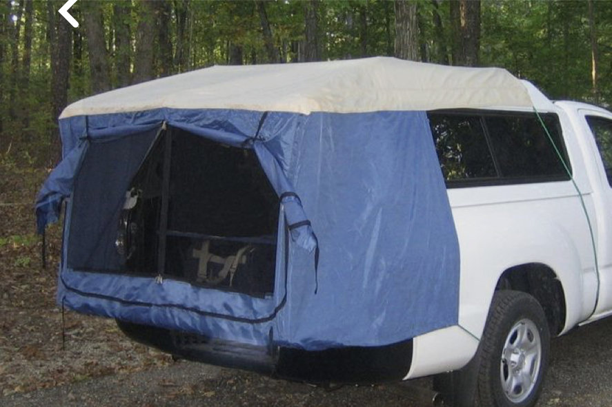 Truck canopy shop tent extension