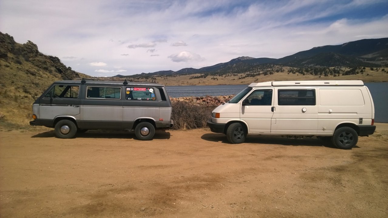 1995 Eurovan vs Vanagon Tarryall April 2018.jpg