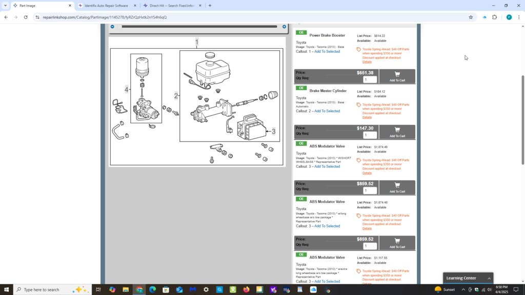 2013 Toyota Tacoma Brake Parts.png