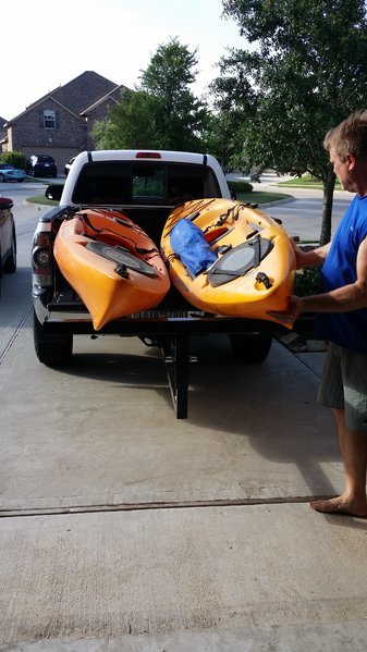 truck bed extender for 2 kayaks