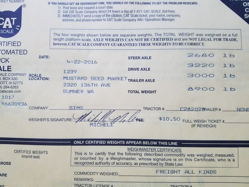 certified truck scale ticket example