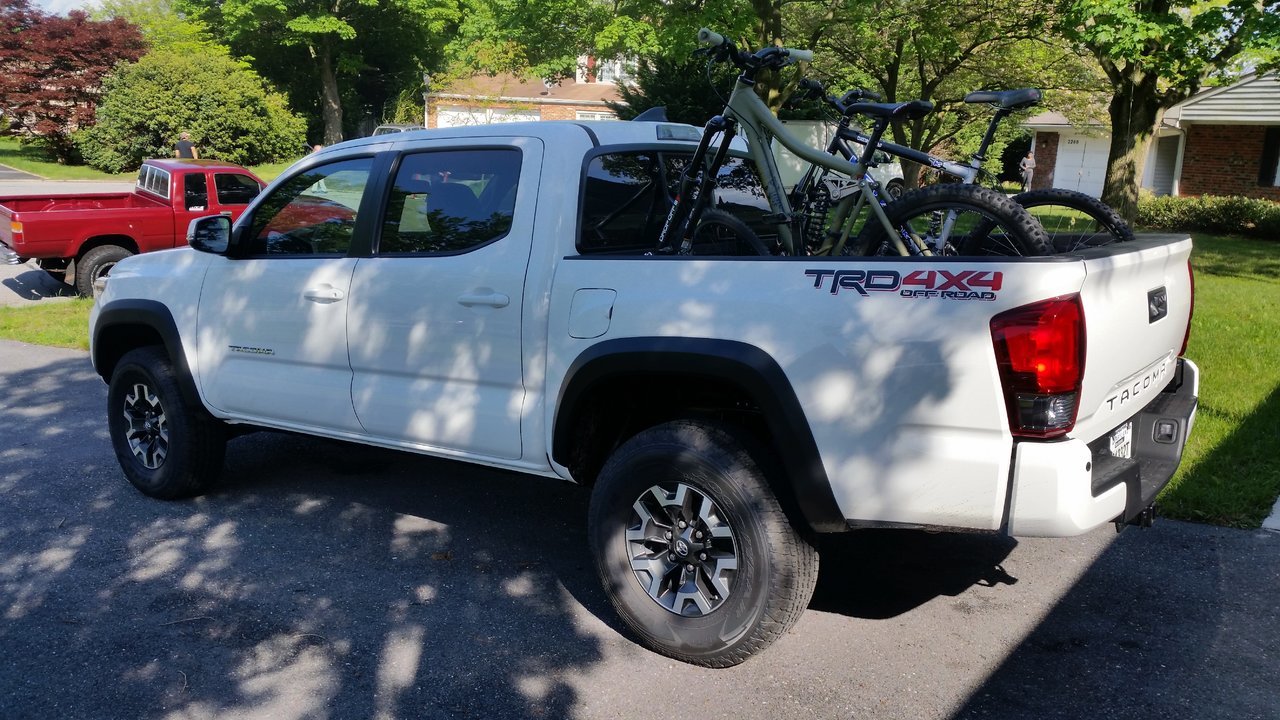 tacoma bed rack bike mount