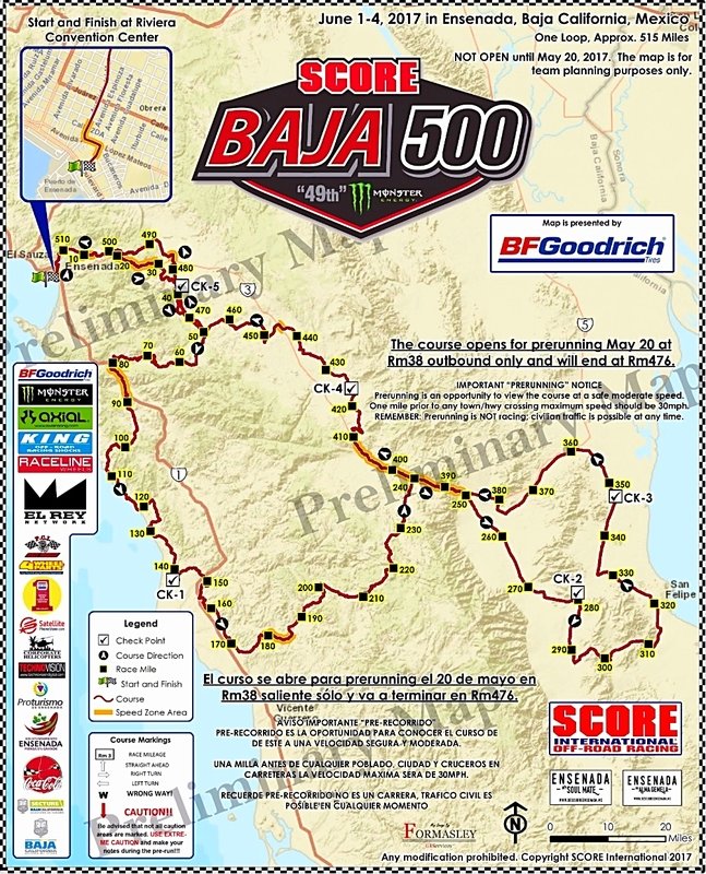 2017 BAJA 500 MAP | Tacoma World