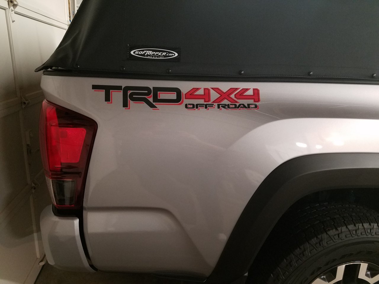 Curious - I've seen some TRD off roads with RED letters on the rear qtr ...