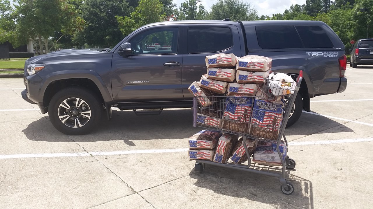 20190701 - Driver's side quartering rearward, charcoal's on sale at HEB for $3.98, big bag.jpg