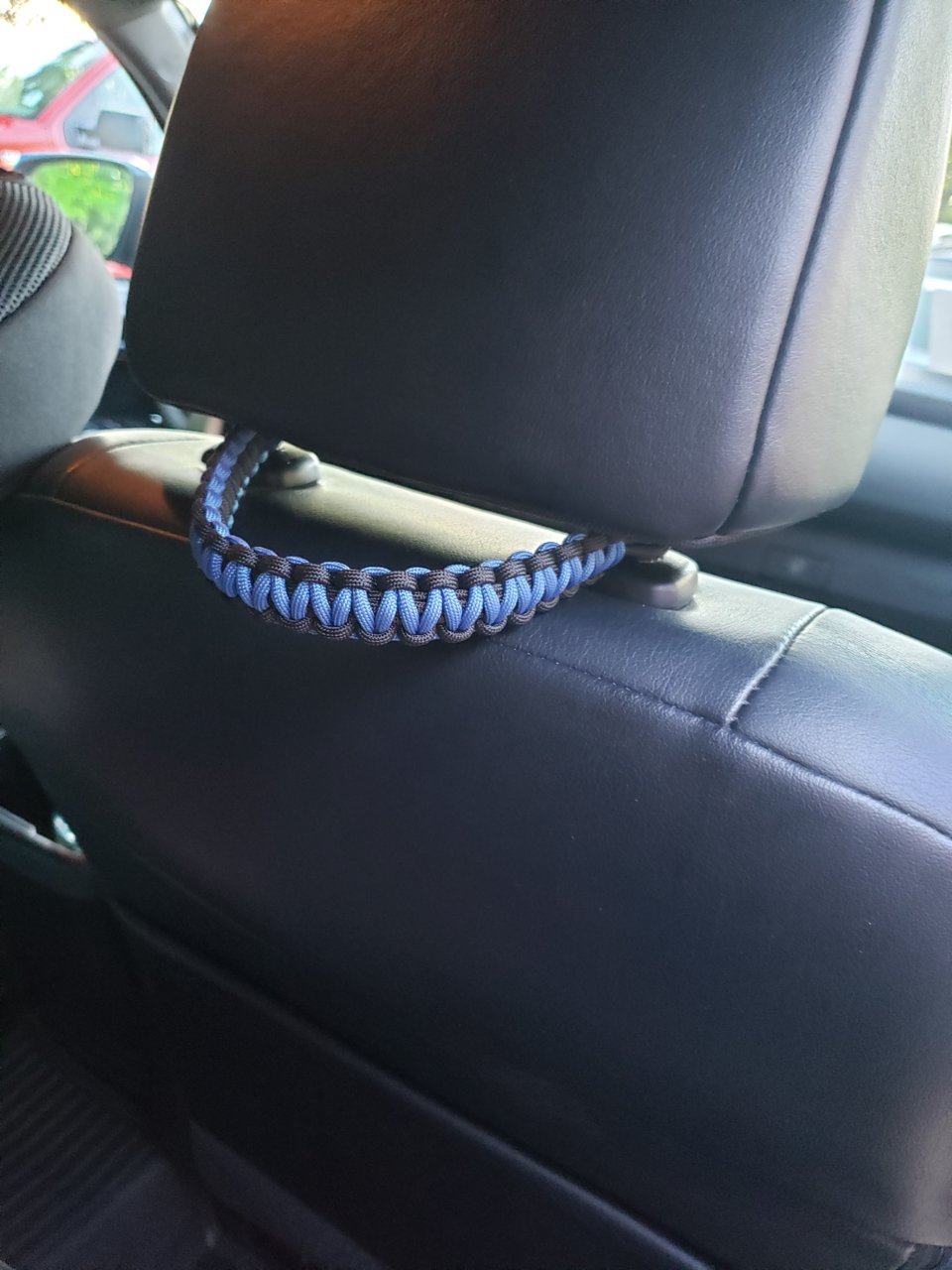 Black KIMISS Headrest Grab Handle,2Pcs Car Rear Seat Back Headrest Grab Handle Set with Hole 