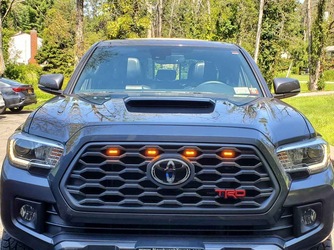 Compatible for 2020-2021 Tacoma OEM Grille Smoked Amber LED Raptor LED Light fit for TRD Off Road and Sport Add a Fuse Included 