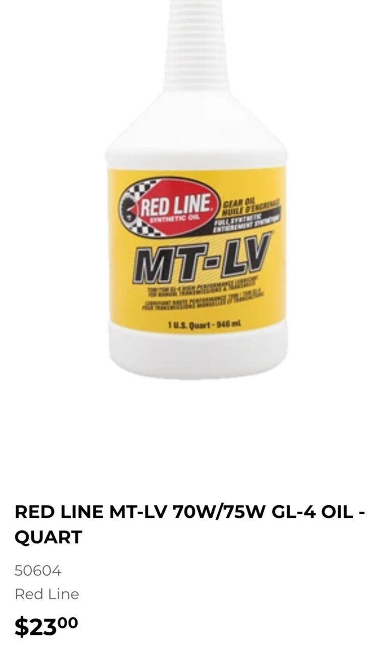 Red Line 50604 MT-LV 70W/75W Synthetic Gear Oil - 5 Quarts