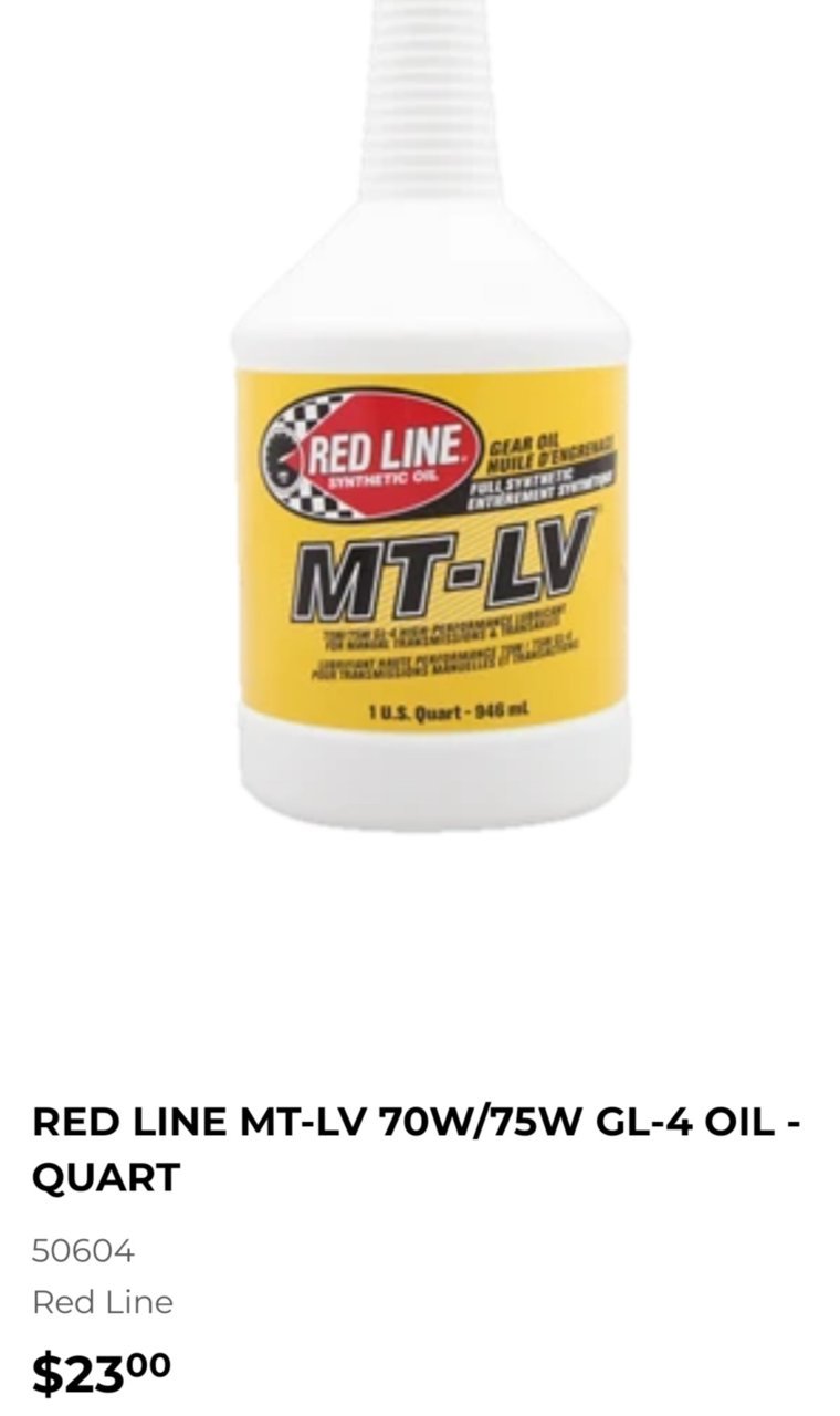 Red Line Oil Full Synthetic Gear Oil, MT-LV 70W/75W GL-4 - auto