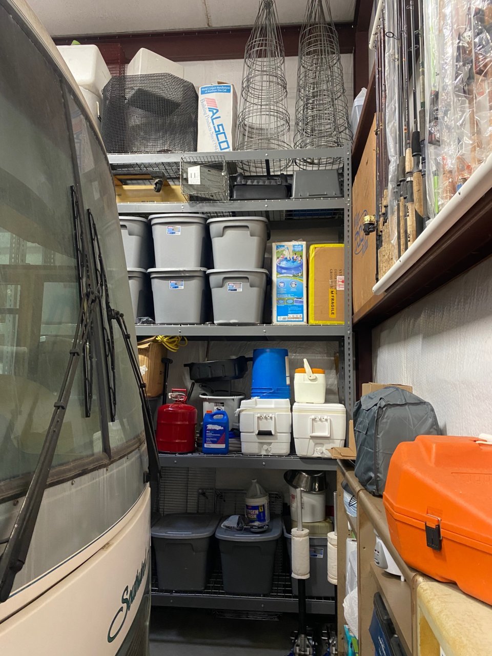 20201103 - Mancave, 27Lx12H 18-inch pallet rack shelving, five shelfs.jpg