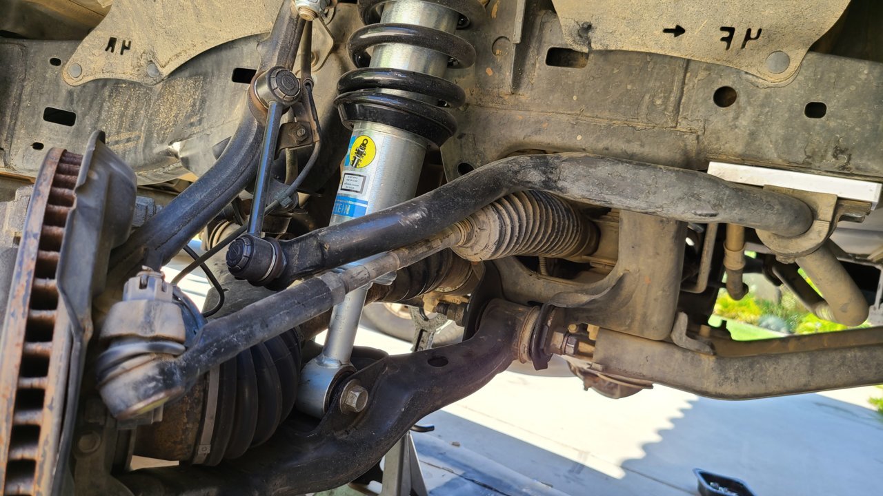 Sway bar touching and bending Inner Tie rods after lift. | Tacoma