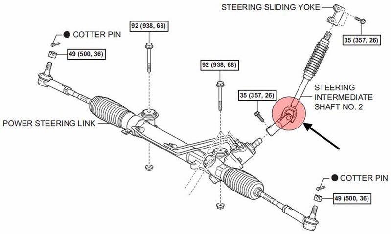 Tecoom 45203-04021 Lower Intermediate Steering Shaft Assembly Steering Column w/U-Joint Fit for Toyota Tacoma 4WD 05-15 