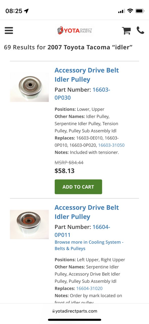 Idler pulleys cheap by size