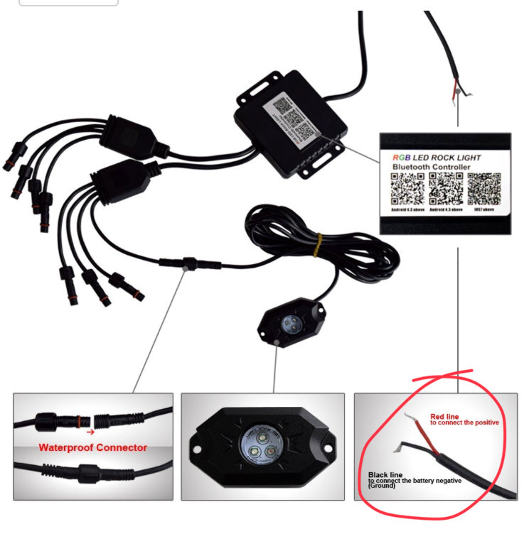 how to connect rgb rock lights to bluetooth?