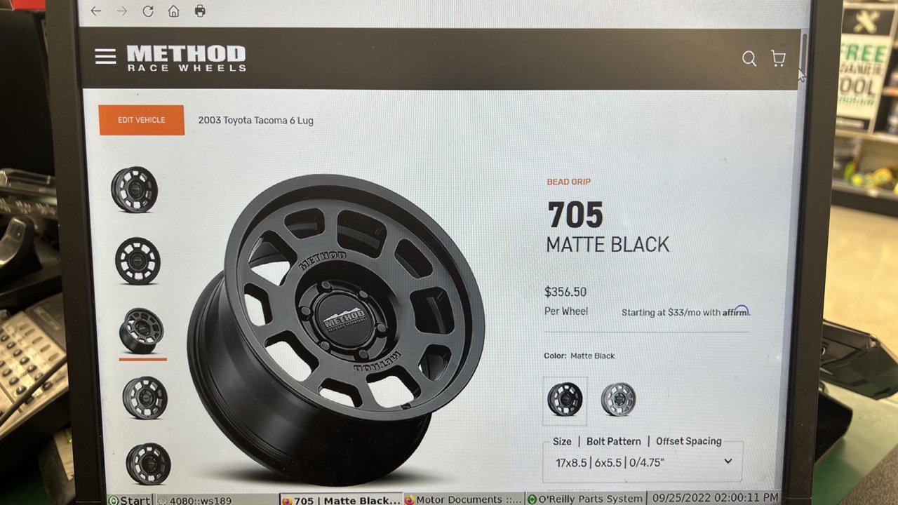 Tires for Method Race 705 Wheels | Tacoma World