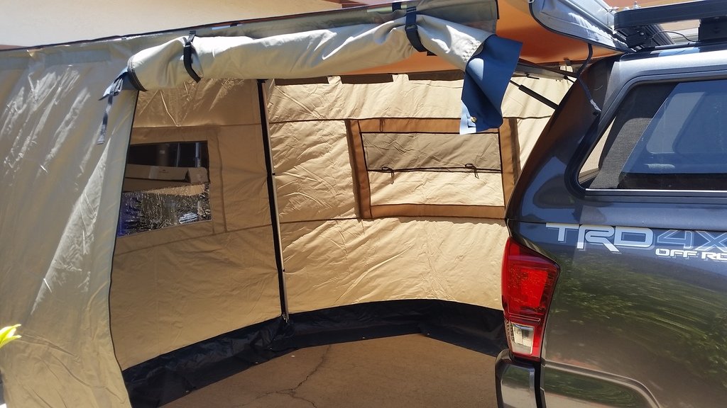 Truck tailgate outlet awning