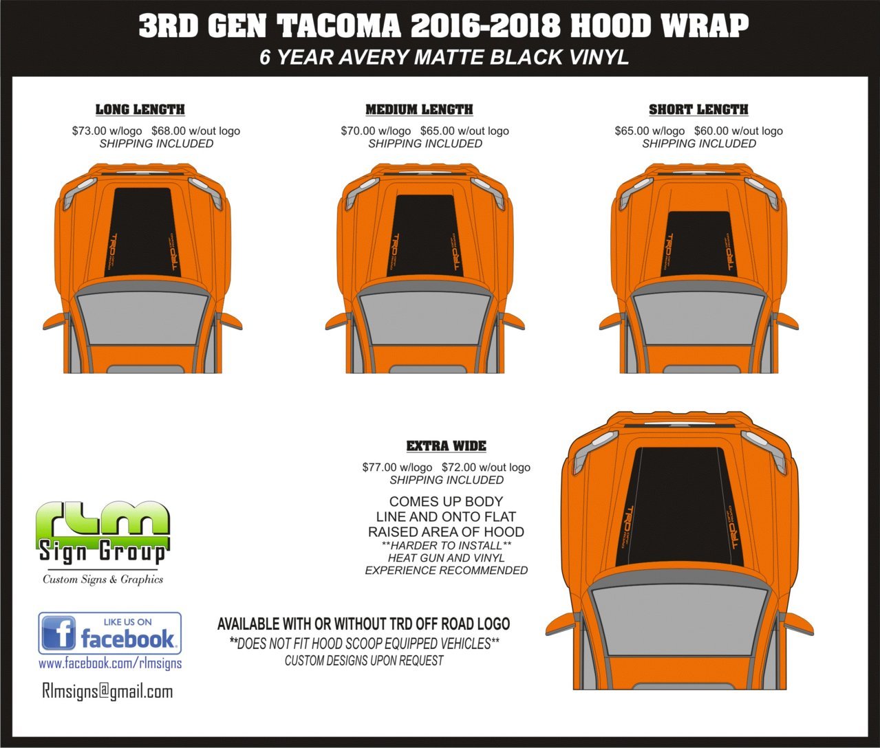 3RD GENERATION MATTE BLACK TACOMA HOOD STRIPES | Tacoma World