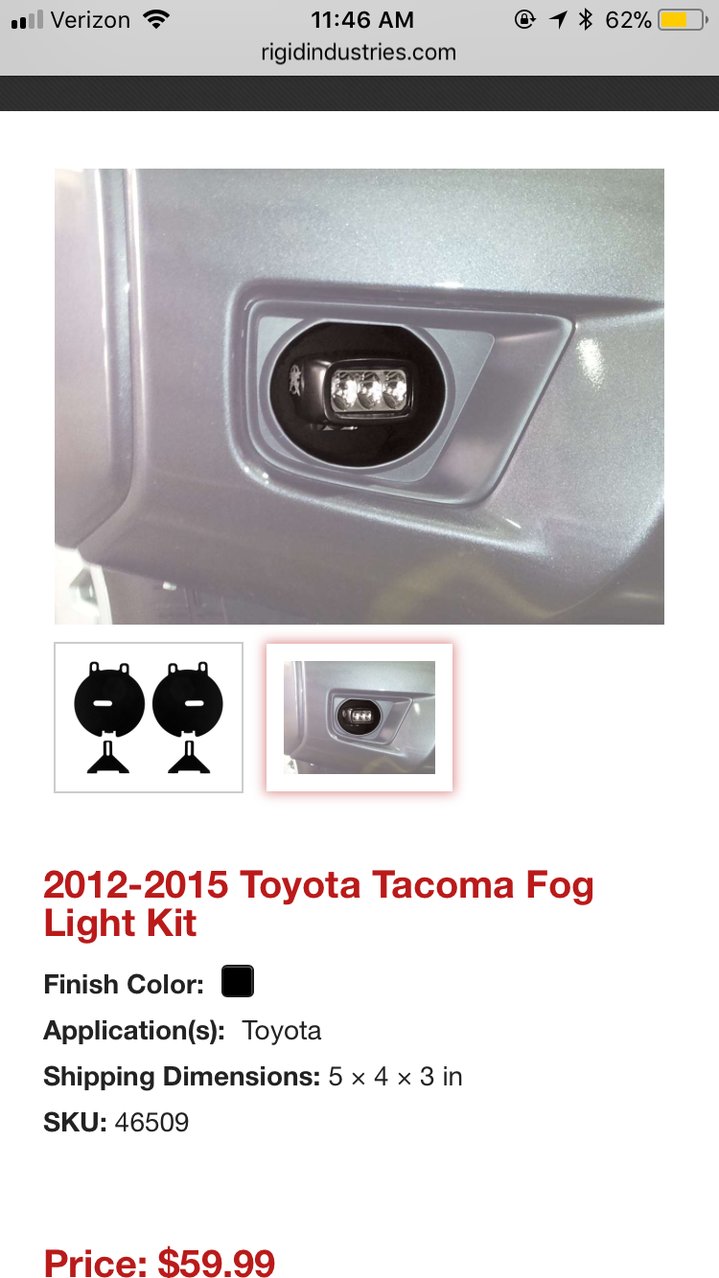 Fog Lights Rigid Industries? | Tacoma World