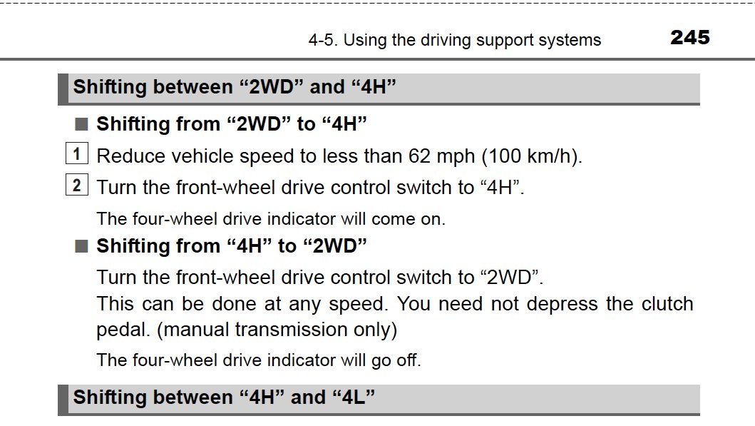 Time it takes to engage 4X4, Page 3