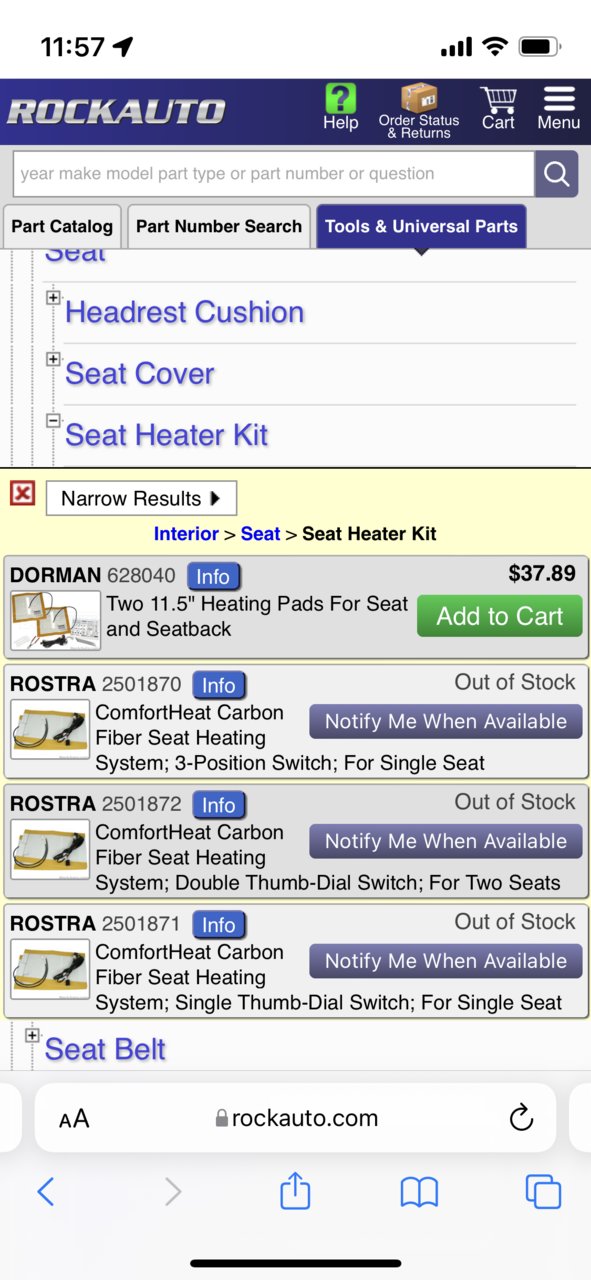 Add heated seats or replace the original equipment with Dorman's