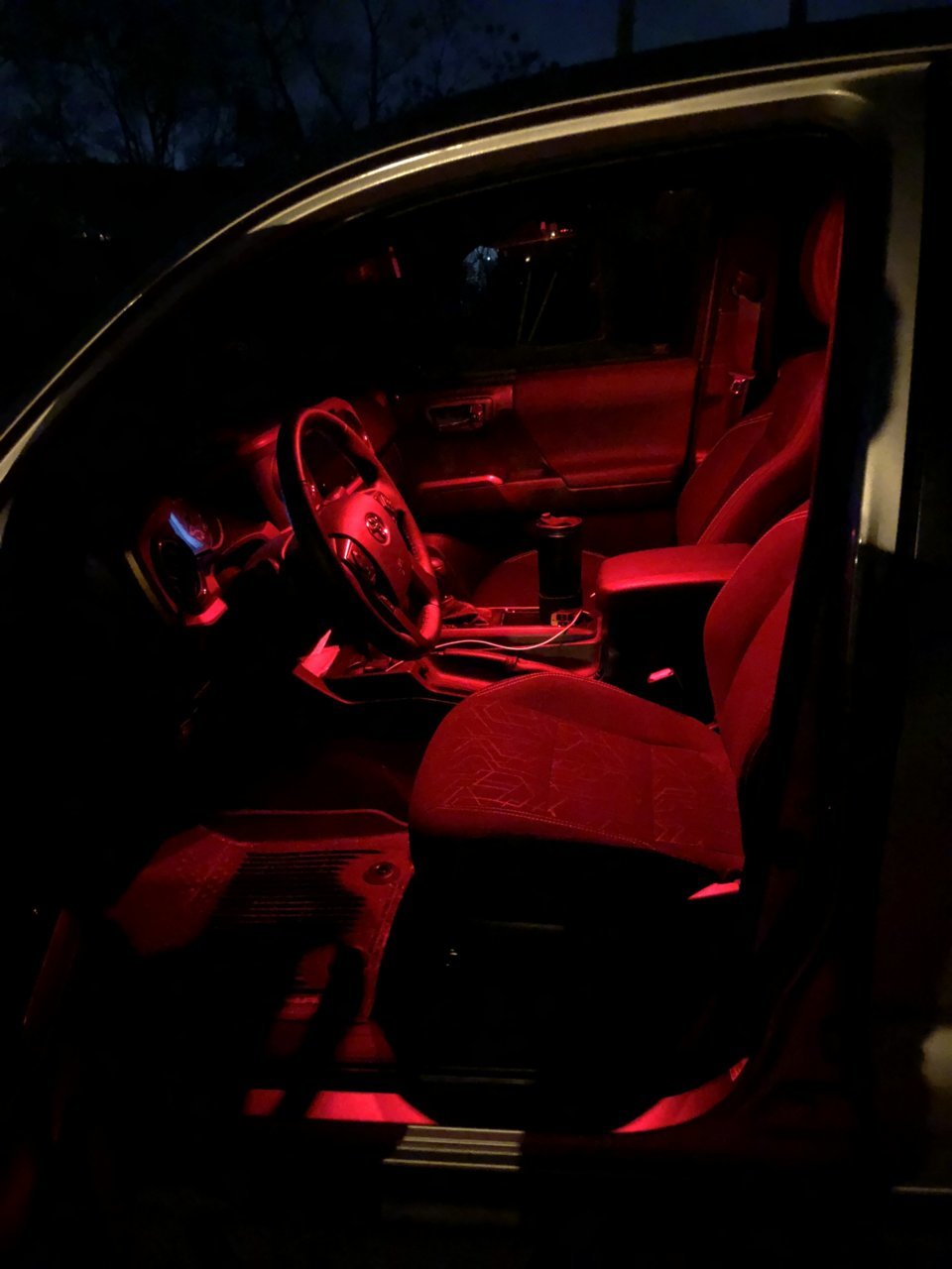 Red interior lights deals car