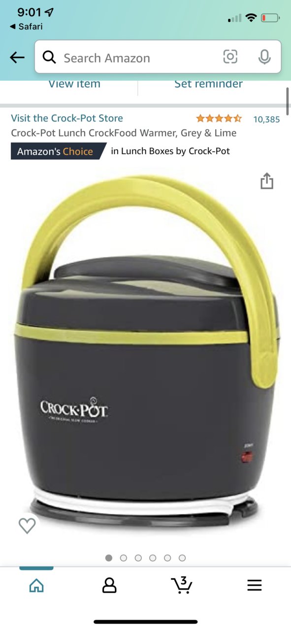 Crock-Pot Lunch Crock - Food warmer - 20 oz - gray/lime 