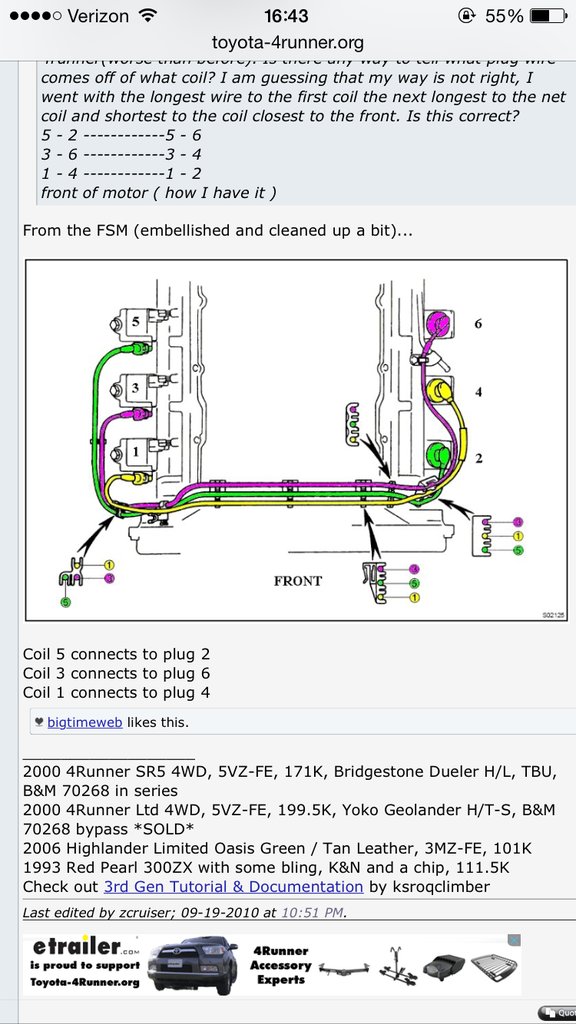 1995 Toyota Tacoma 3.4 Firing Order