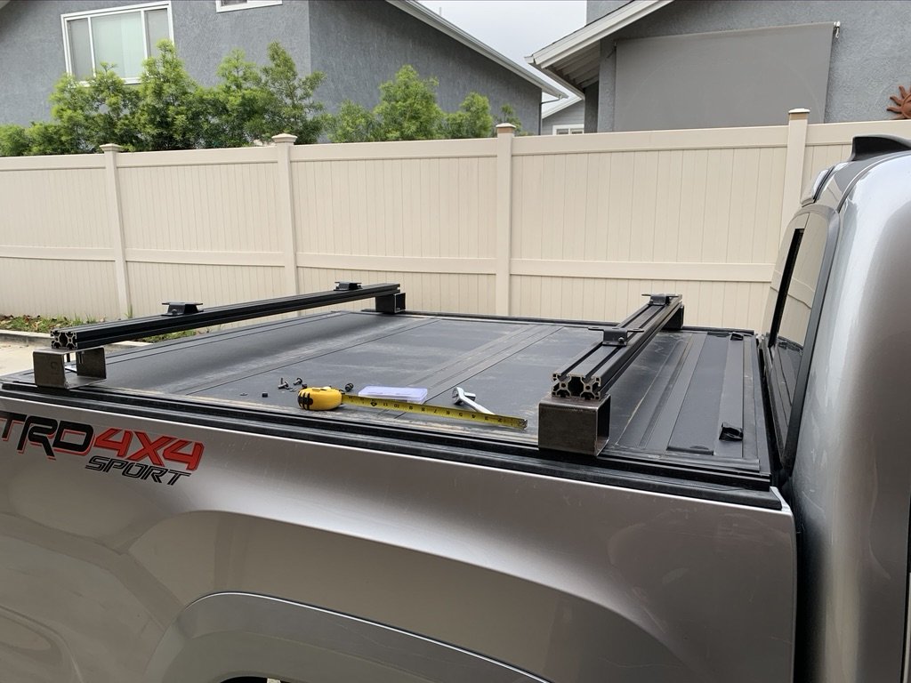 DIY Bed Bars - Rhino Rack RTV and Aluminum Extrusion Cross Bars 