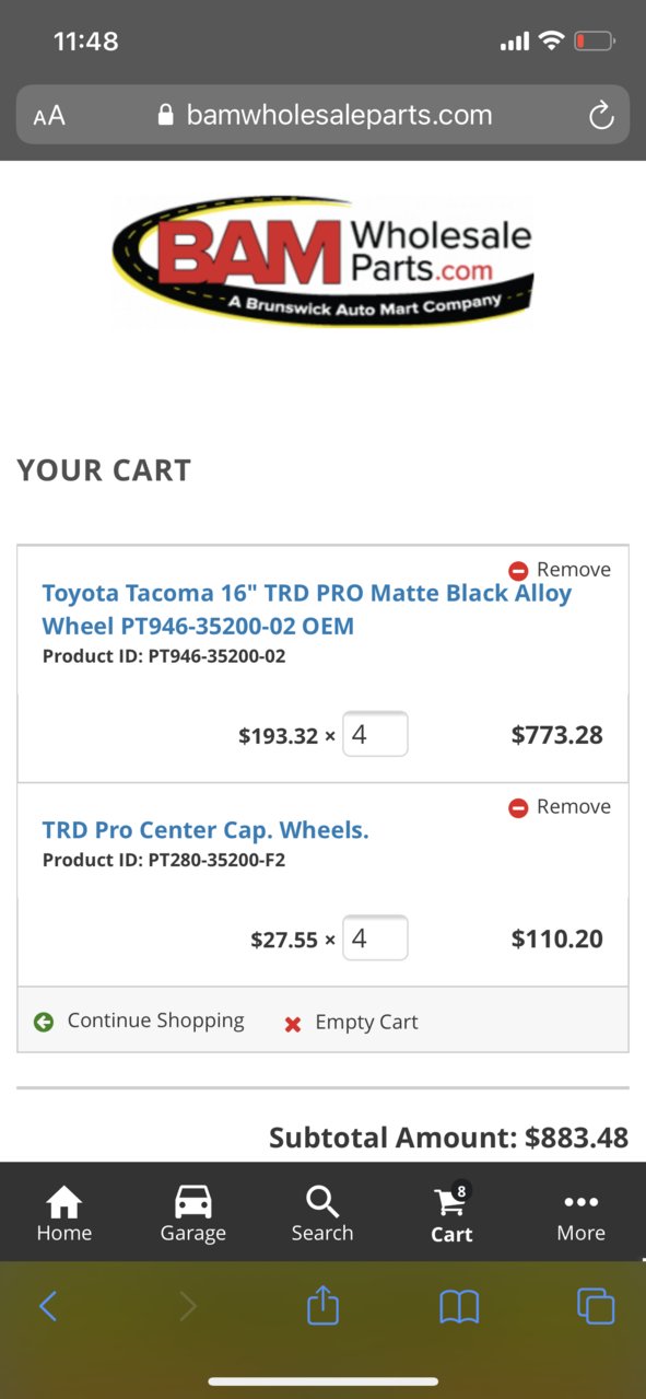 TRD WHEELS 16” BAM COUPON/CODE