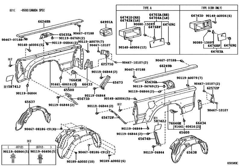 2012 Toyota Tacoma Parts Diagram