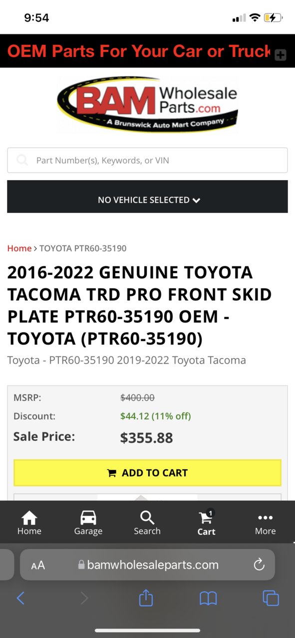 TRD Pro Skid Plate Discontinued?