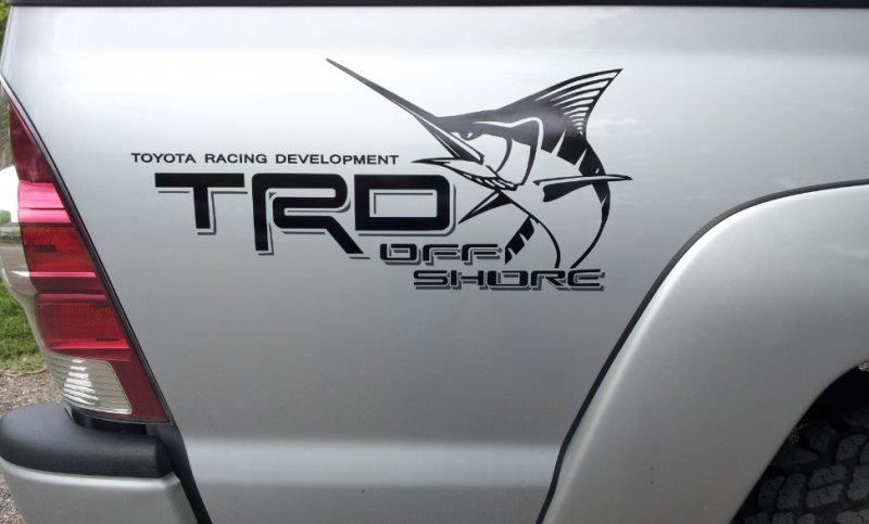 TRD Bass Fishing Edition Stripe Decal Fits Bedside Toyota Tacoma