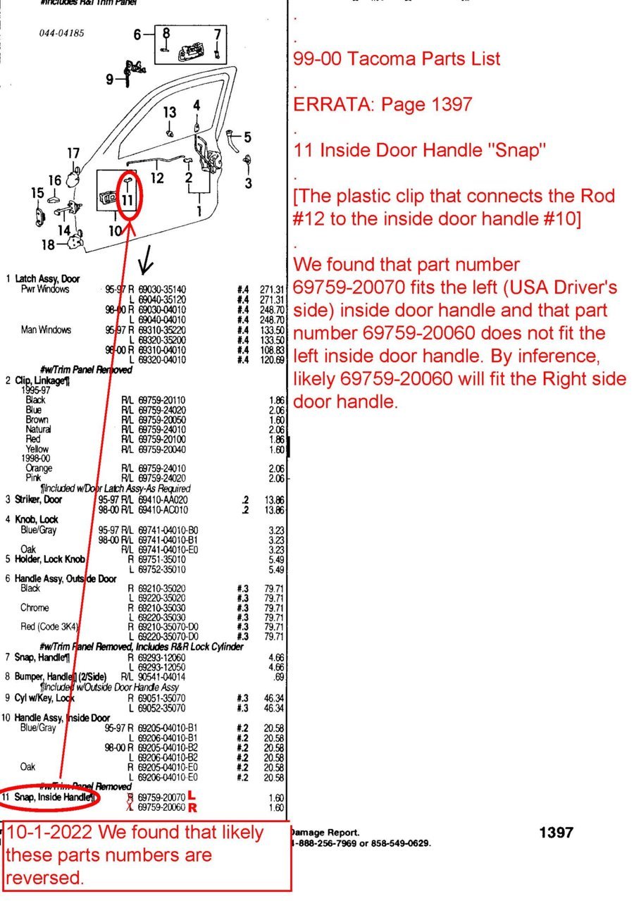 95-00 Tacoma Parts list ERRATA PAGE 1397 Inside Door handle Snap.jpg