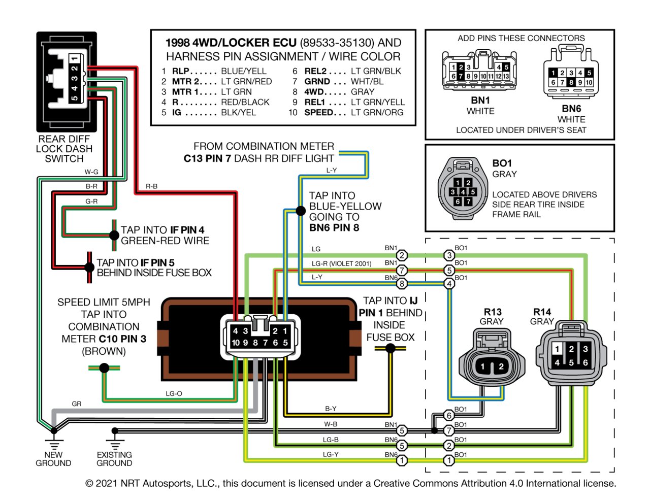 Toyota E Locker Wiring