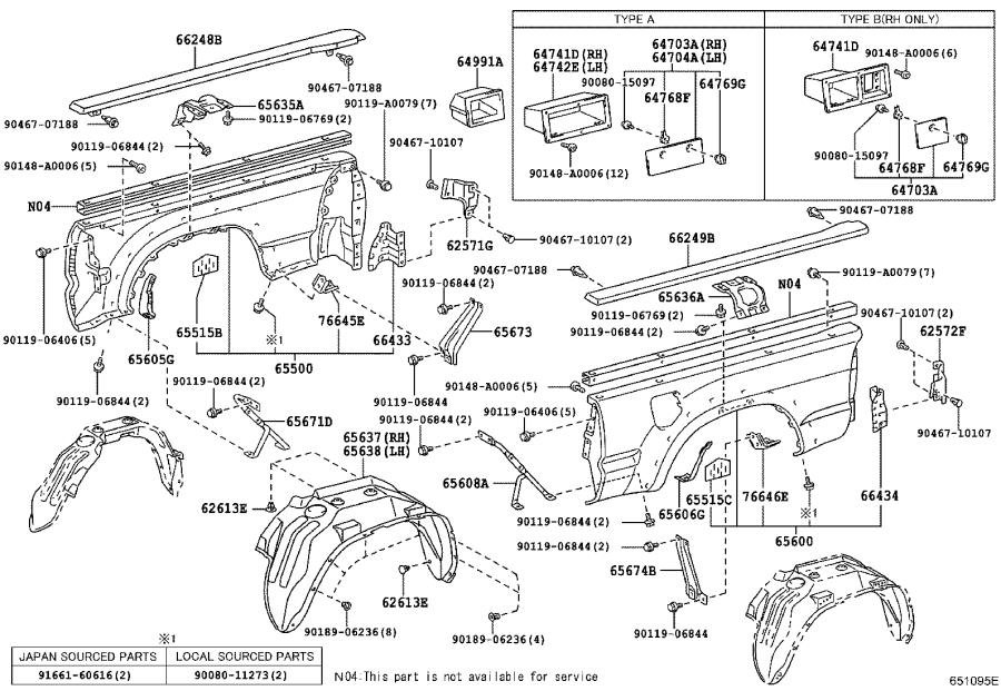 Toyota Tacoma Body Parts Diagram