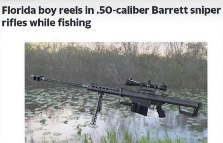 Florida boy reels in .50-caliber Barrett sniper rifles while fishing