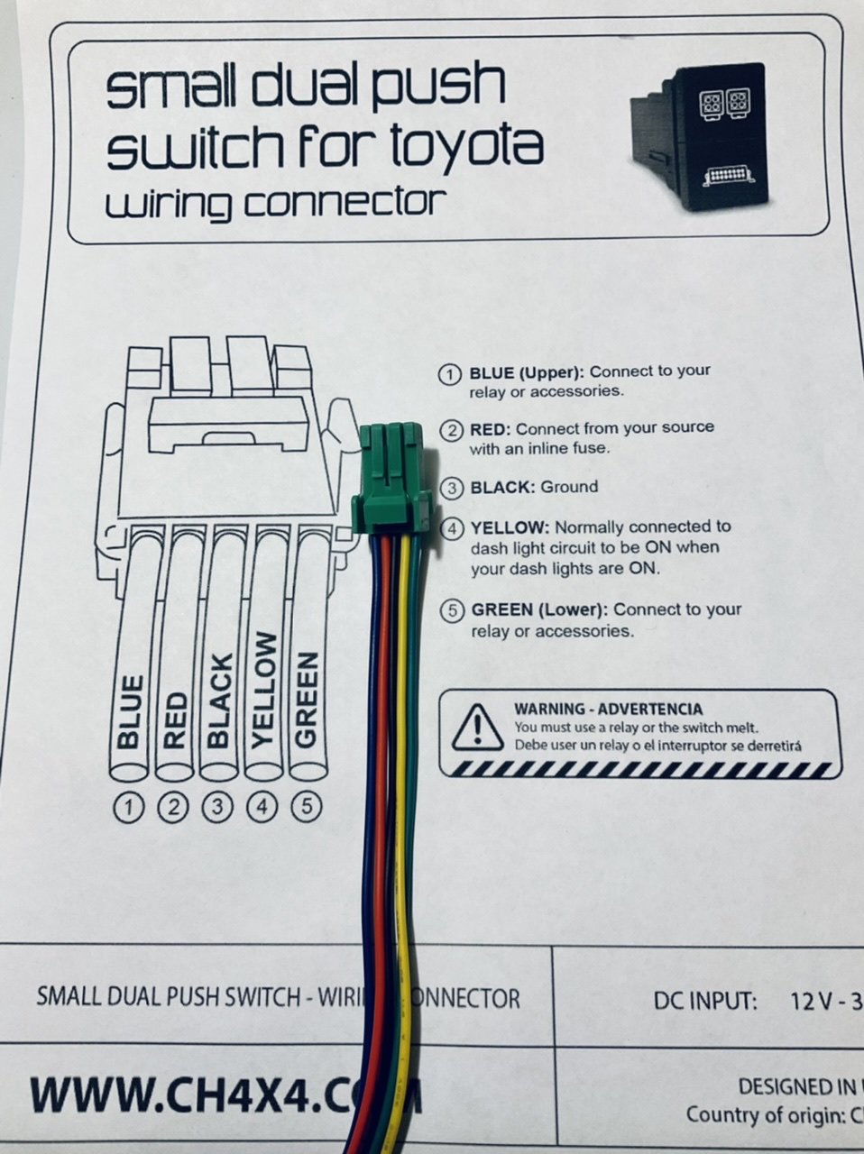 Wiring Cali raised dual function light bar/switch | Tacoma World  Toyota Push Switch Wiring Diagram    Tacoma World