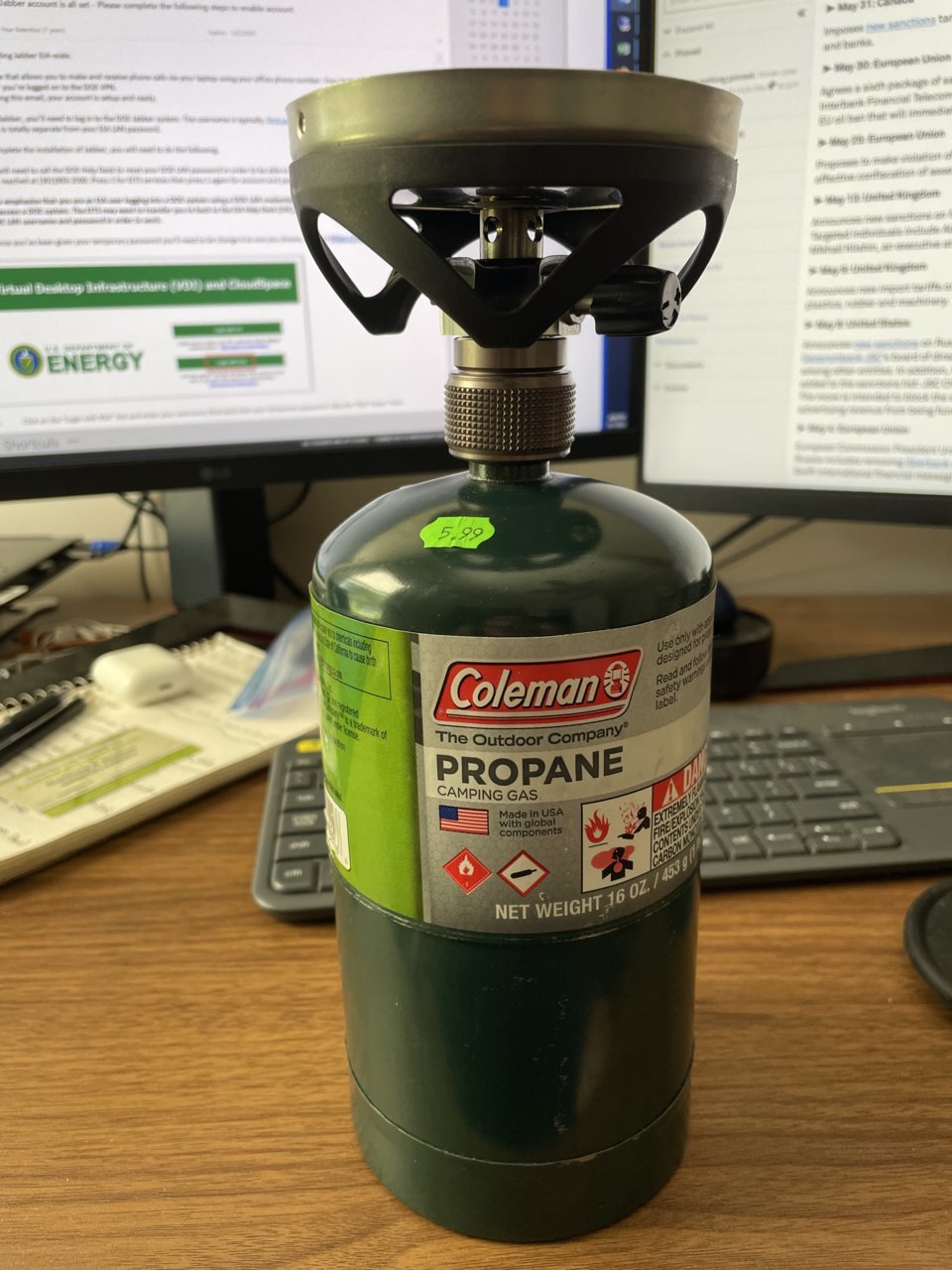 Adapter to run Jetboil on top of 1lb propane bottle?