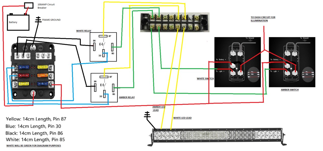 Wiring Amber/White 3 Wire LED Bar - Help with diagram | Tacoma World