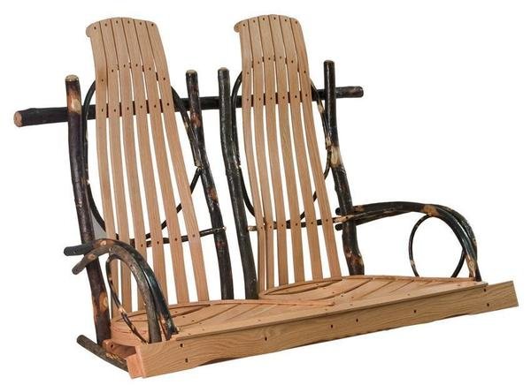 Amish Outdoor Furniture Blue Mountain Hickory Two Person Rocker Style Porch Swing.jpg