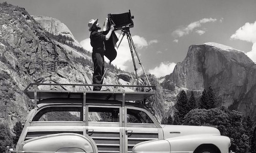 Ansel+Adams+on+Car+Photographing+Yosemite+National+Park.jpg