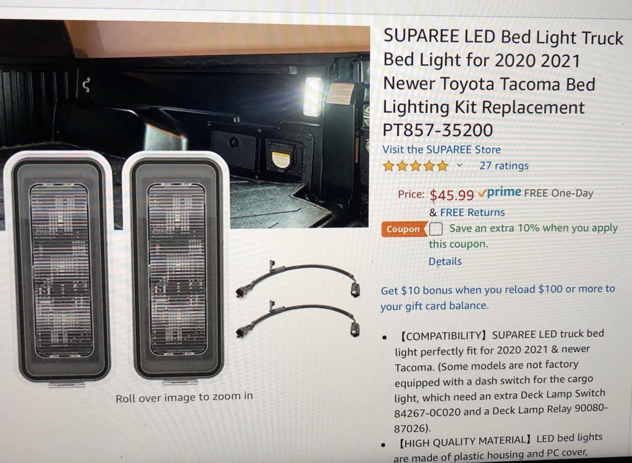 EBTOOLS Lampe de lit de voiture Kit d'éclairage de lit LED pour coffre de  voiture PT857-35200 IP67 de remplacement étanche pour - Cdiscount Maison