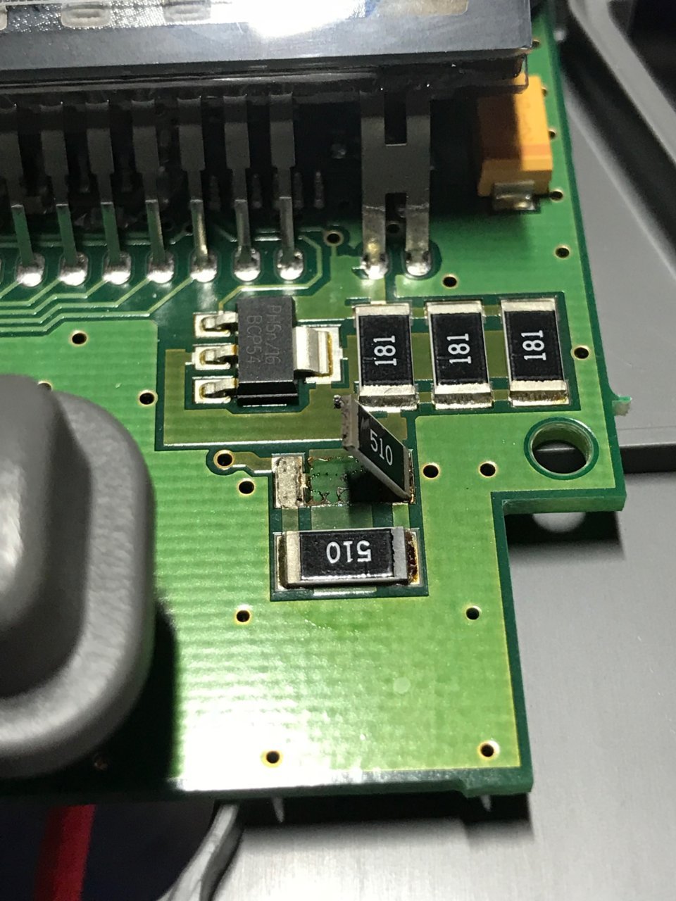 Bad resistor Tacoma display board.jpg