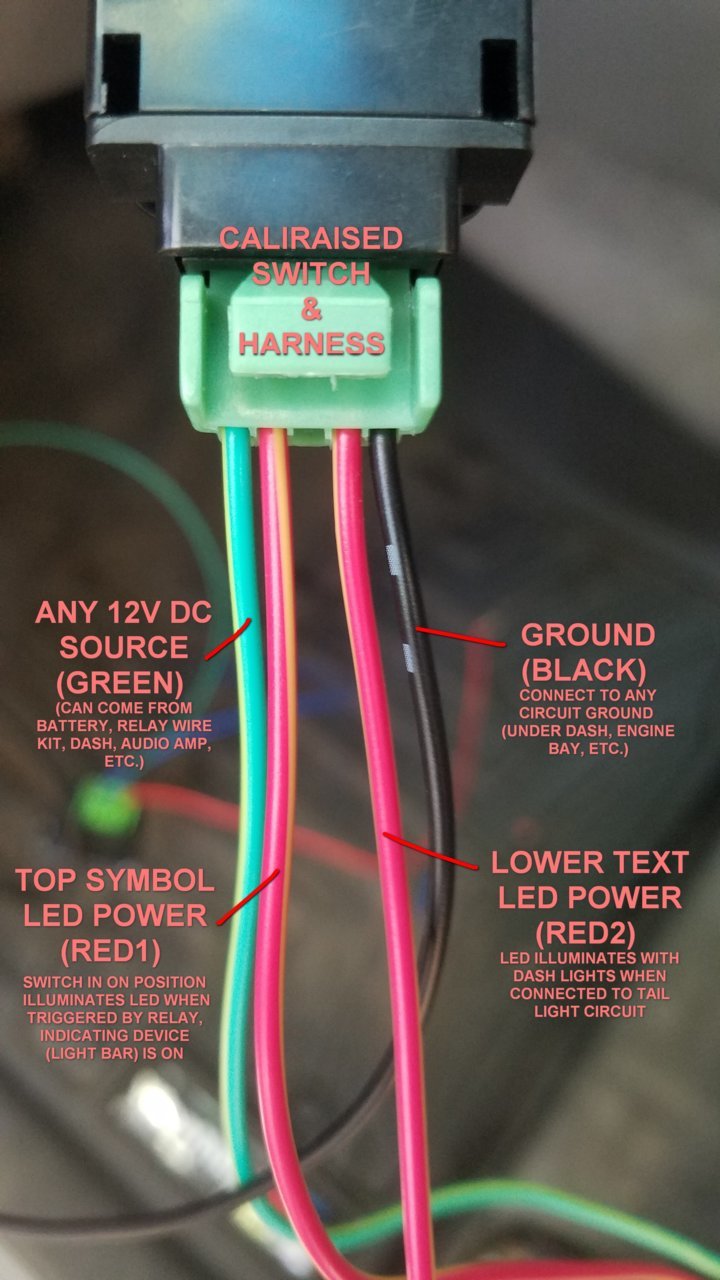 Wiring Harness Relay Kit 2 Leads Waterproof LED Illuminated 4Pin Rocker Switch