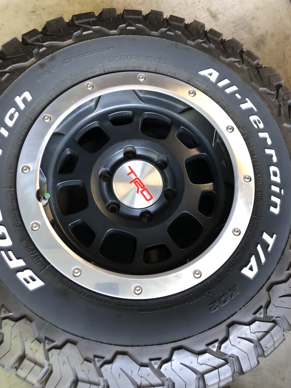 OEM TRD Beadlock Style Wheels with KO2s, TPMS Sensors and TRD Lugs ...